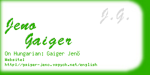 jeno gaiger business card