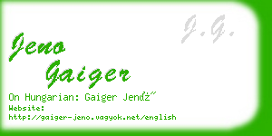 jeno gaiger business card